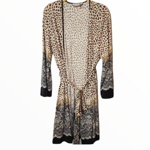 Linea Donatella Cheetah mixed Print Robe